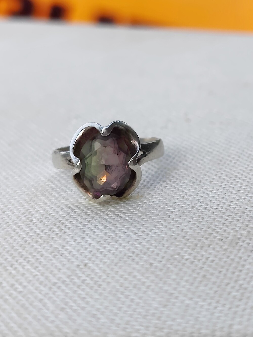 Vintage Sterling Silver Fluorite Ring - Picture 7 of 15